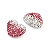 Gradient Color Heart Shaped Polymer Clay Rhinestone Beads CLAY-NH0002-03A-2