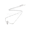 Rhodium Plated 925 Sterling Silver Clear Cubic Zirconia Star Pendant Necklace Making STER-T007-104P-1