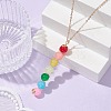 Colorful Glass Round Beaded Pendant Necklaces NJEW-JN04581-01-2