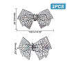 Glass Rhinestone Bowknot Shoe Decorations AJEW-WH0323-24B-4