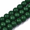 Painted Natural Wood Beads Strands WOOD-S053-54D-1