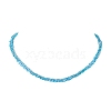 Glass Flower Beaded Necklaces NJEW-JN04490-4