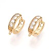 Brass Micro Pave Cubic Zirconia Hoop Earring Finding KK-N261-25G-1