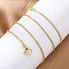 Brass Round Snake Chain Necklaces for Women NJEW-D302-15G-4