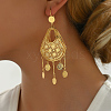 Alloy Hollow Coin Hoop Earrings for Middle Eastern Bride Wedding Jewelry JG4964-1