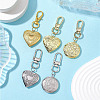 5Pcs 5 Styles Brass Locket Pendant Decoration KEYC-JKC00937-2