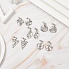 Non-Tarnish 5 Pairs 5 Style Twist Triangle & Nugget & Flat Round 304 Stainless Steel Dangle Stud Earrings Set for Women EJEW-JE05090-01-2