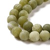 Round Frosted Natural TaiWan Jade Bead Strands G-M248-8mm-02-3