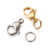 Yilisi Vacuum Plating 304 Stainless Steel Lobster Claw Clasps and 304 Stainless Steel Jump Rings STAS-YS0001-06-5