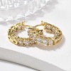 Brass Micro Pave Clear Cubic Zirconia Hoop Earrings EJEW-K083-42G-4