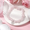 Natural Rose Quartz Stretch Bracelets BJEW-JB11147-02-2