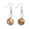 Hexagon Natural Picture Jasper Dangle Earrings EJEW-K298-01P-11-4