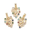 Brass Micro Pave Cubic Zirconia Pendants KK-A161-25G-1