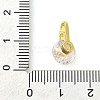 Flat Round Rack Plating Brass with Cubic Zirconia Pendants Charms KK-S396-21-3