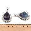 Natural & Synthetic Mixed Gemstone & Rhinestone Pendants G-K338-31P-4