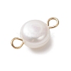 Natural Pearl Two Sides Polished Connector Charms PALLOY-JF04637-5
