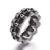 Retro 304 Stainless Steel Skull Rings RJEW-L087-01AS-2