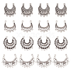 24Pcs 4 Style Tibetan Style Alloy Chandelier Component Links FIND-AR0003-56-1