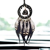 Irregular Nugget Woven Net/Web with Feather Pendant Decoration PW-WG89B61-01-2