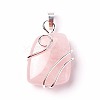 Natural Rose Quartz Pendants G-I220-D04-1