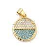 Brass Micro Pave Cubic Zirconia Pendants KK-B059-35G-G-1