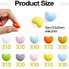 100Pcs Heart Silicone Beads for Keychain Making Cute Silicone Beads Bulk Silicone Bead Kit for Jewelry DIY Craft Making JX310A-2