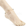 Natural Moss Agate & Pearl Beaded Anklet AJEW-AN00500-01-3