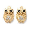 Brass Micro Pave Cubic Zirconia Charms KK-C079-09G-1