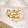 Rack Plating Brass Micro Pave Clear Cubic Zirconia Open Cuff Finger Rings for Women RJEW-M028-99G-3