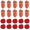 Gorgecraft 28Pcs 2 Style Tomato & Carrot Non Woven Fabric Embroidery Iron on Applique Patch PATC-GF0001-12-1