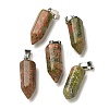 Natural Unakite Pendants G-Z067-07P-20-1