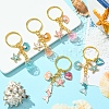 Glass Bottle with Glass Rhinestone & Alloy Enamel Keychain KEYC-FZ00019-4