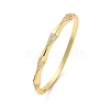 Brass Micro Pave Clear Cubic Zirconia Hinged Bangles for Women BJEW-U025-03G-4