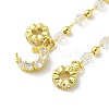 Brass Clear Cubic Zirconia Chain Moon European Safety Chain Charms KK-A236-04G-2