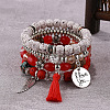 Boho Style Wood Beaded Stretch Bracelet Sets for Women WGE3C3B-63-1