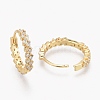 Brass Micro Pave Clear Cubic Zirconia Huggie Hoop Earrings EJEW-L231-44G-2