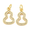 Rack Plating Brass Micro Pave Clear Cubic Zirconia Pendants KK-B093-09G-1