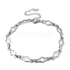 304 Stainless Steel Cross Link Chains Bracelets for Men & Women BJEW-D042-41P-4