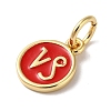 Real 18K Gold Plated Brass Enamel Charms KK-L216-001G-G03-2