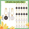 20Pcs 20 Style Number 0~9 Alloy Enamel Pendant Stitch Markers HJEW-NB00003-2