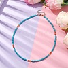 Synthetic Turquoise & Natural Carnelian Beaded Necklaces X1-NJEW-TA00161-2