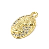 Brass Micro Pave Clear Cubic Zirconia Pendants KK-E111-29G-2