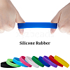 Gorgecraft 40Pcs 10 Colors Flat Plain Silicone Cord Bracelets Set for Men Women BJEW-GF0001-16-6