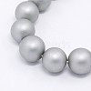 Round Shell Pearl Frosted Beads Strands X-BSHE-I002-8mm-223-1