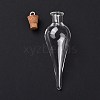 Teardrop Glass Cork Bottle Big Pendants X-AJEW-A041-01C-3