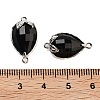 Natural Obsidian Faceted Teardrop Connector Charms G-B081-03P-01-3