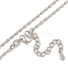 Brass Textured Column Link Chain Necklaces for Women NJEW-U011-03P-2