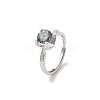 Rhodium Plated 925 Sterling Silver Moissanite Adjustable Rings for Women RJEW-U038-07P-4