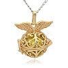 Golden Tone Brass Hollow Round Cage Pendants KK-J237-01G-3