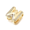 Brass Micro Pave Clear Cubic Zirconia Initial Spacer Bars KK-E802-34G-W-2